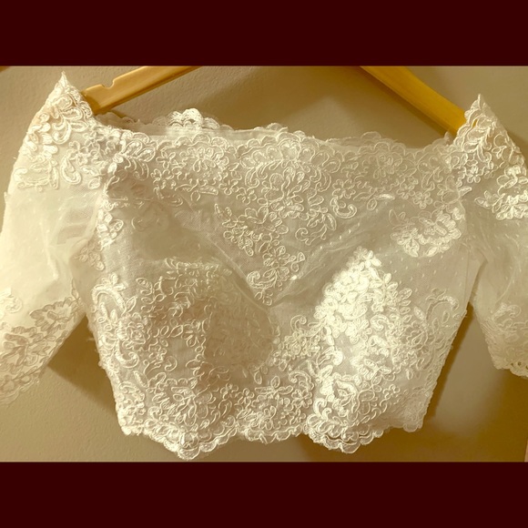 Tops - Ivory lace Wedding dress topper Tops - Ivory lace Wedding dress topper